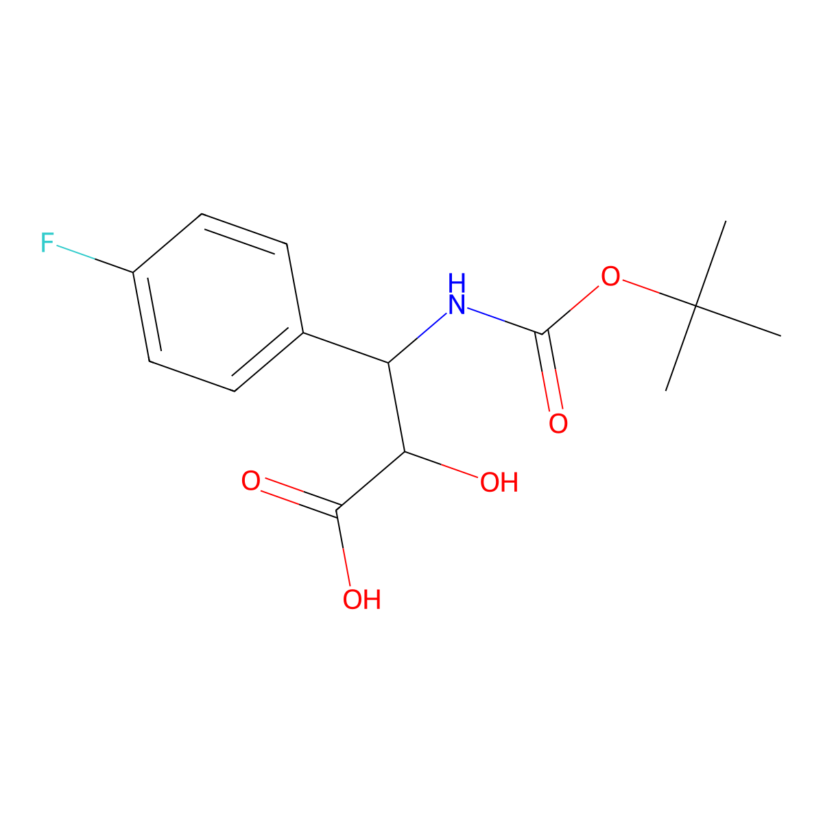Boc-(2S,3S)-3-amino-3-(4-fluorophenyl)-2-hydroxypropionic acid molecular structure, CAS 1391461-74-7