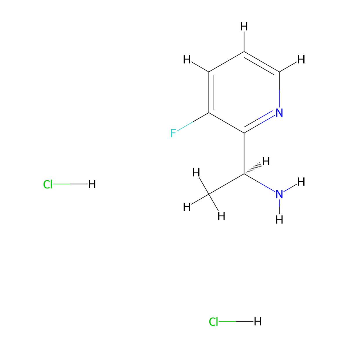 (1S)-1-(3-fluoropyridin-2-yl)ethan-1-amine dihydrochloride molecular structure, CAS 1391462-15-9