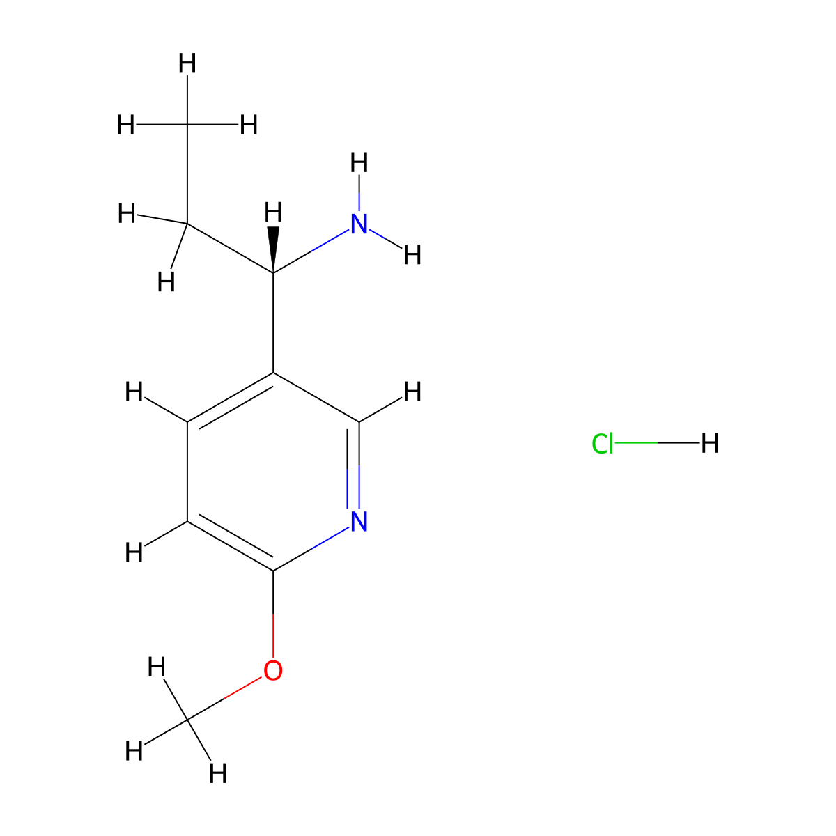 (S)-1-(6-Methoxypyridin-3-yl)propan-1-amine hydrochloride molecular structure, CAS 1391462-48-8