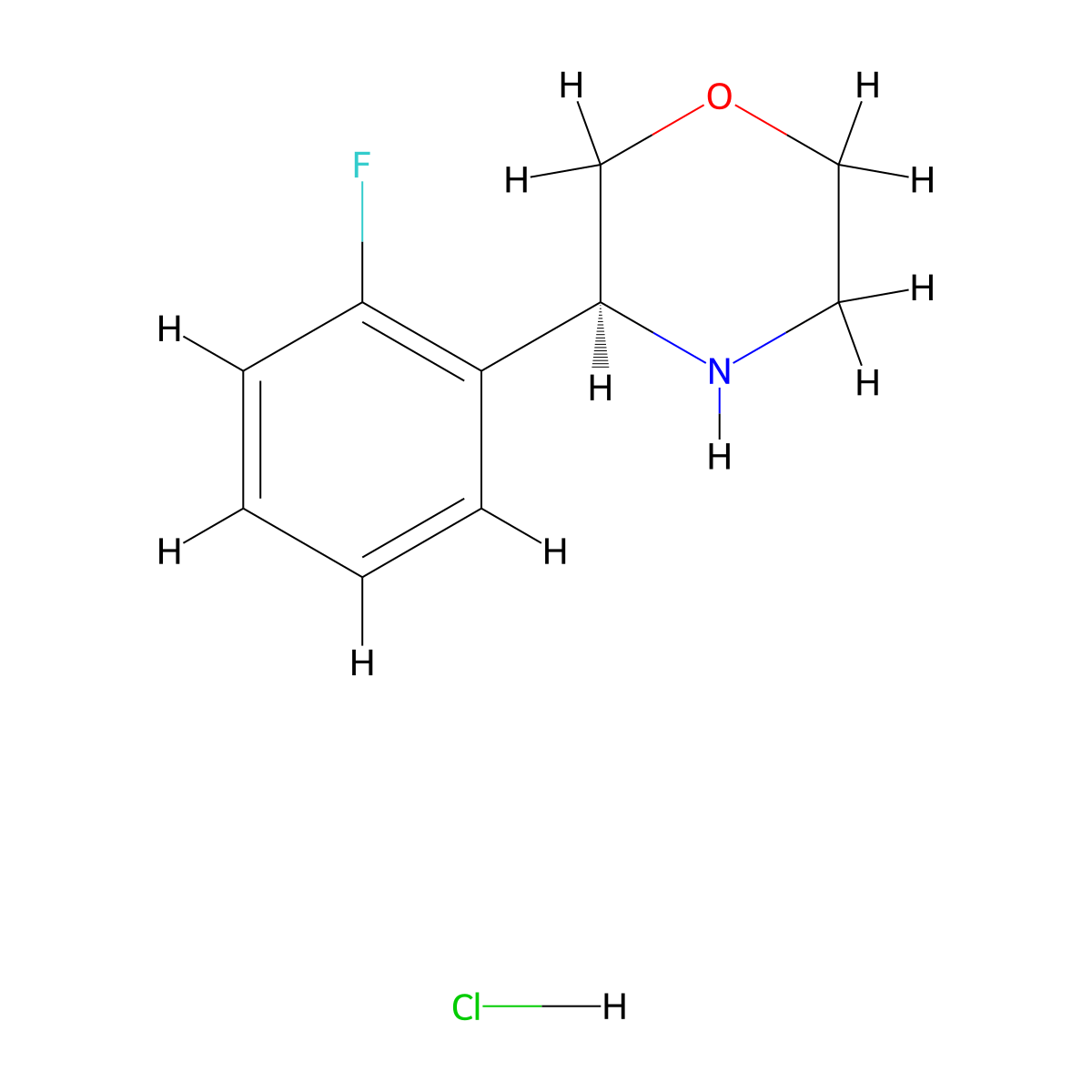 (S)-3-(2-Fluorophenyl)morpholine hydrochloride molecular structure, CAS 1391462-99-9