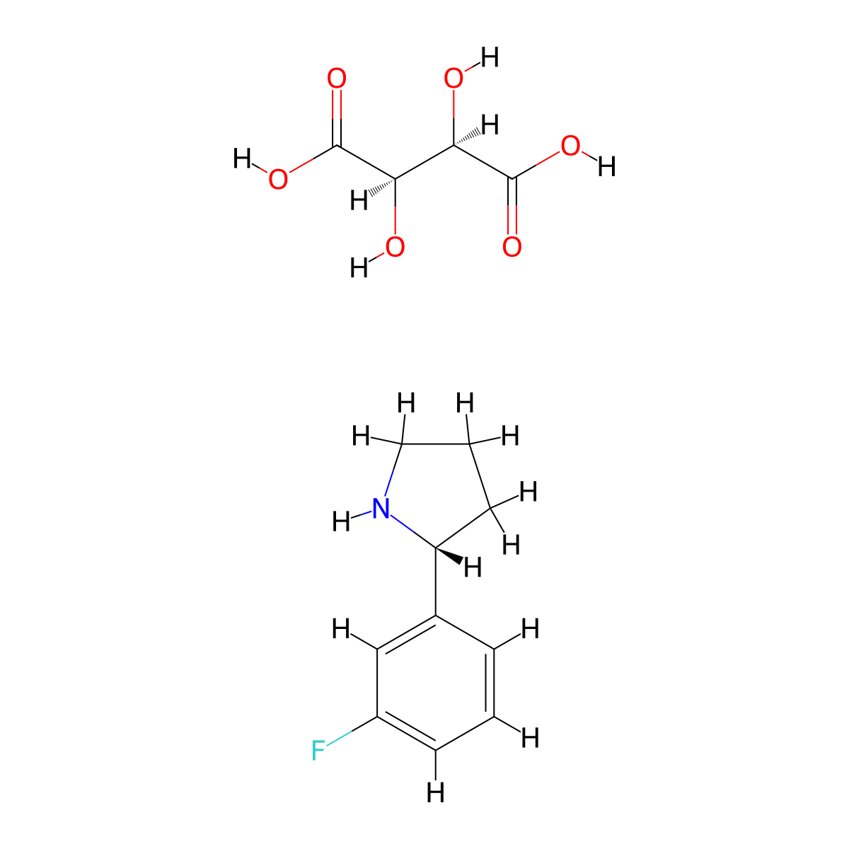 (R)-2-(3-Fluorophenyl)pyrrolidine L-tartrate molecular structure, CAS 1391463-17-4
