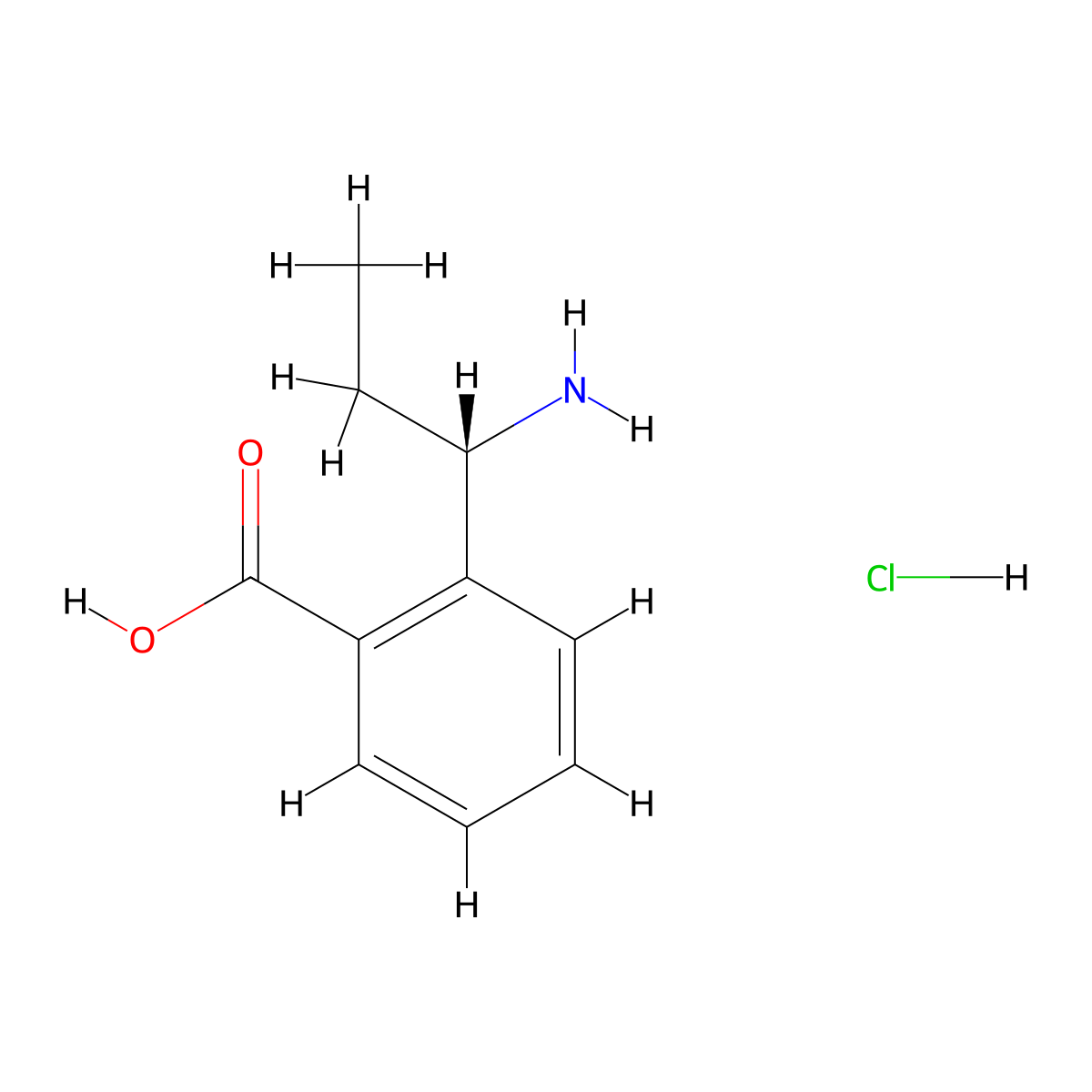 2-[(1S)-1-Aminopropyl]benzoic acid hydrochloride molecular structure, CAS 1391467-13-2