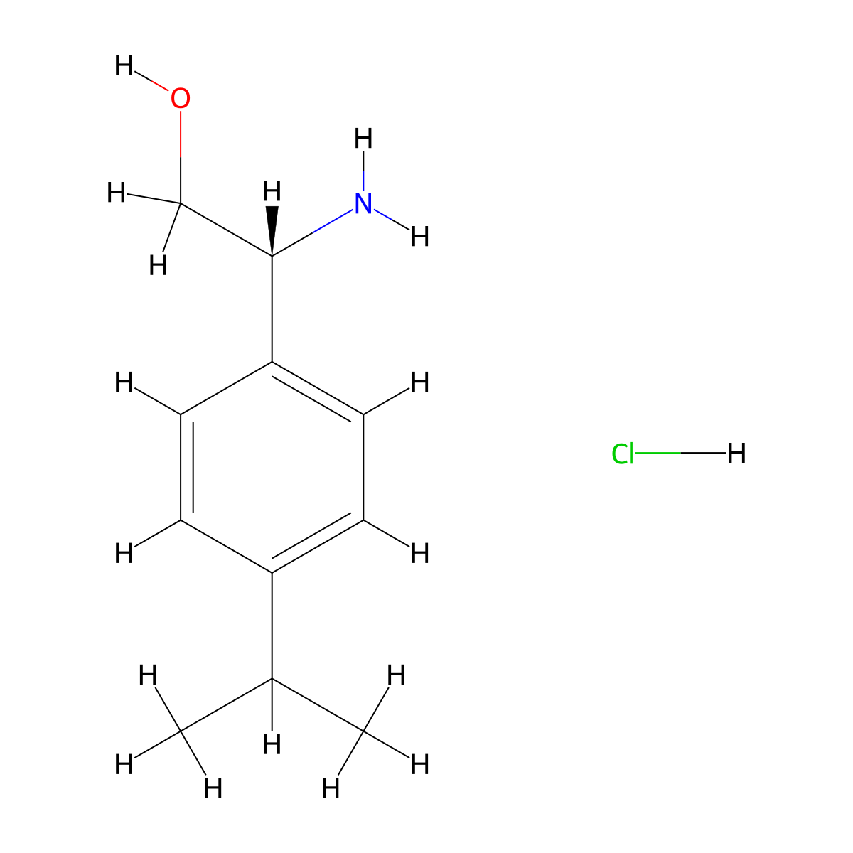 (R)-2-Amino-2-(4-isopropylphenyl)ethan-1-ol hydrochloride molecular structure, CAS 1391467-74-5