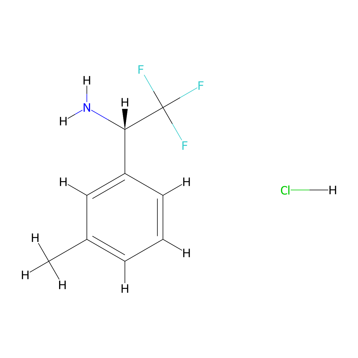 (S)-2,2,2-Trifluoro-1-(m-tolyl)ethanamine Hydrochloride molecular structure, CAS 1391468-35-1