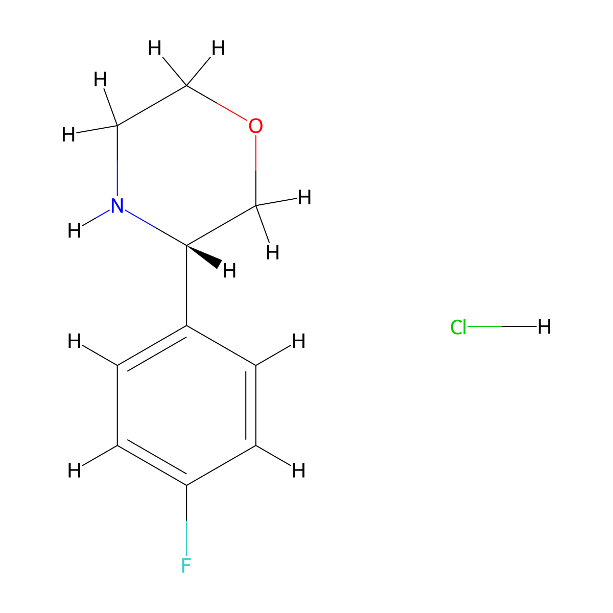 (S)-3-(4-Fluorophenyl)morpholine hydrochloride molecular structure, CAS 1391469-10-5