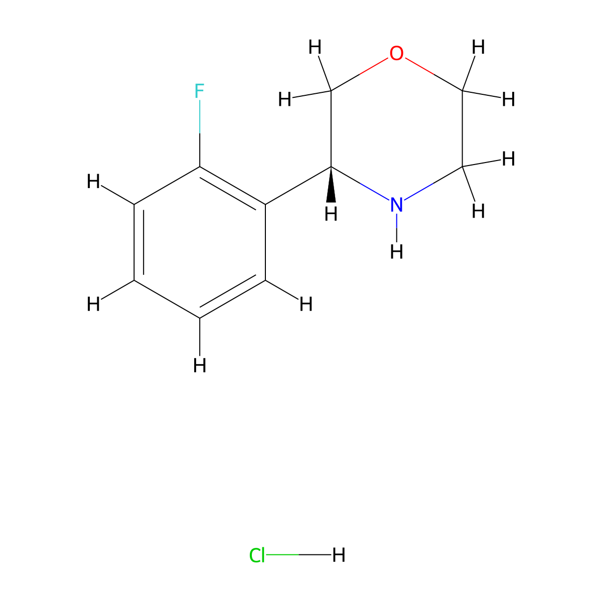 (R)-3-(2-Fluorophenyl)morpholine hydrochloride molecular structure, CAS 1391469-33-2
