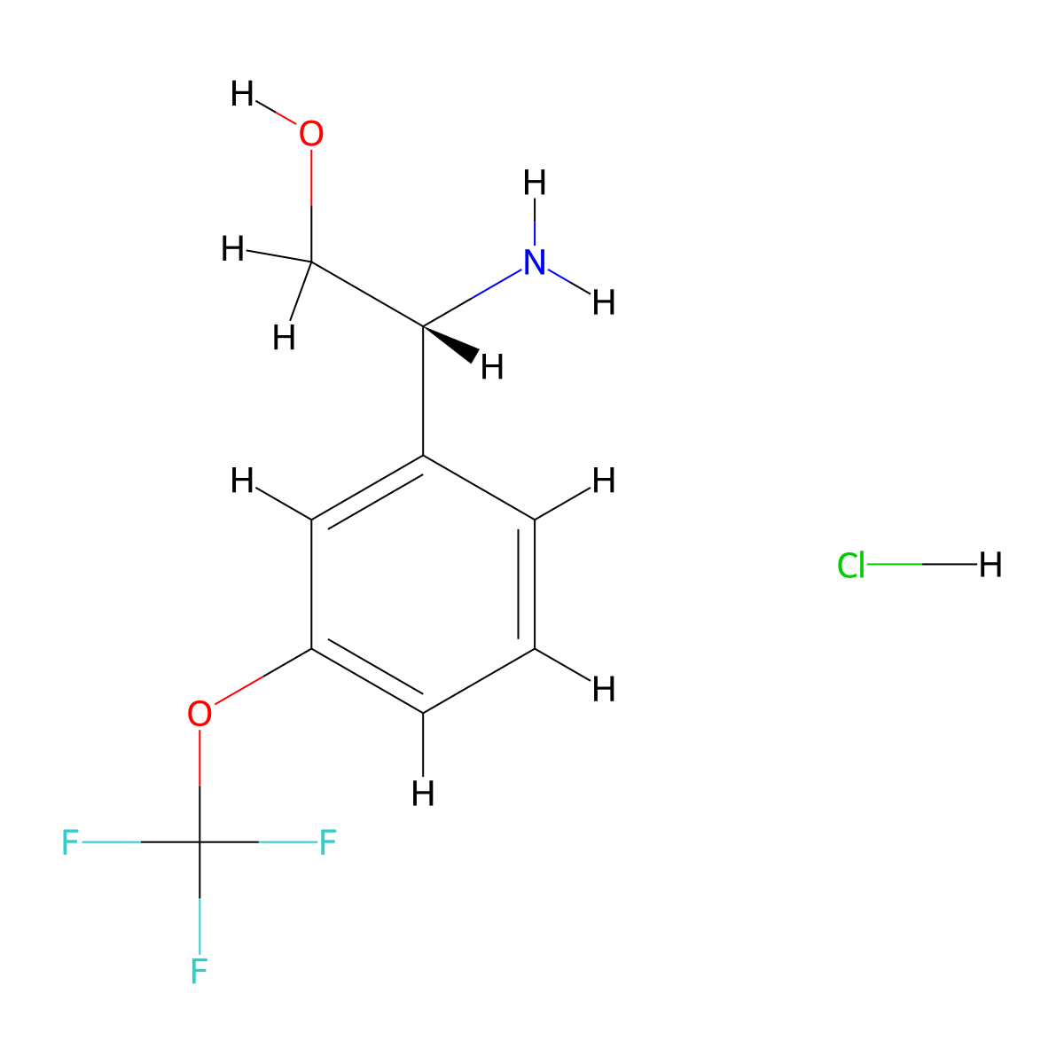 (2R)-2-amino-2-[3-(trifluoromethoxy)phenyl]ethan-1-ol hydrochloride molecular structure, CAS 1391469-99-0