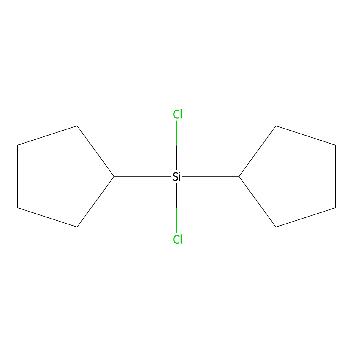 Dichlorodicyclopentylsilane molecular structure, CAS 139147-73-2