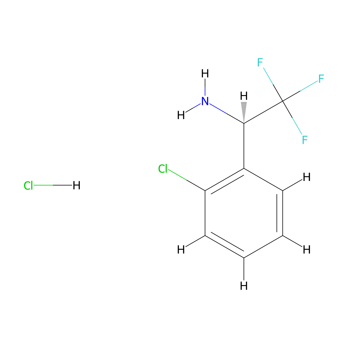 (R)-1-(2-Chlorophenyl)-2,2,2-trifluoroethanamine Hydrochloride molecular structure, CAS 1391470-17-9