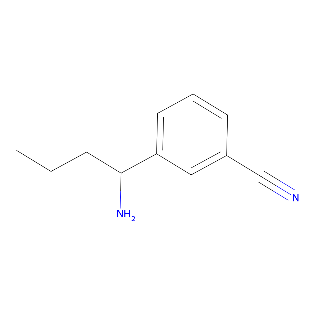 3-((S)-1-aminobutyl)benzenecarbonitrile molecular structure, CAS 1391471-55-8