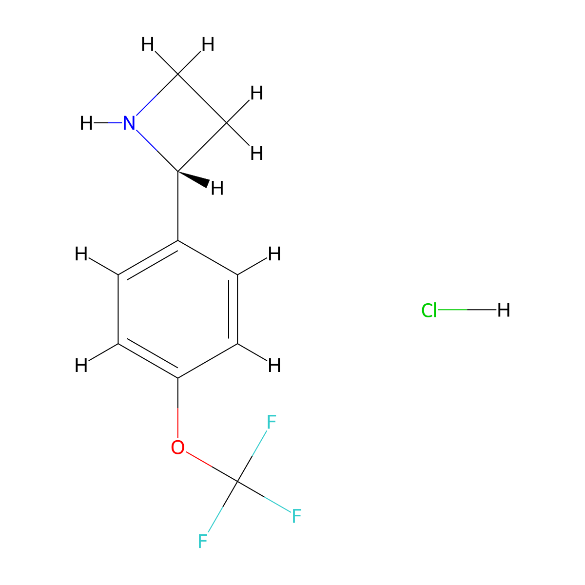 (R)-2-(4-(Trifluoromethoxy)phenyl)azetidine hydrochloride molecular structure, CAS 1391474-20-6