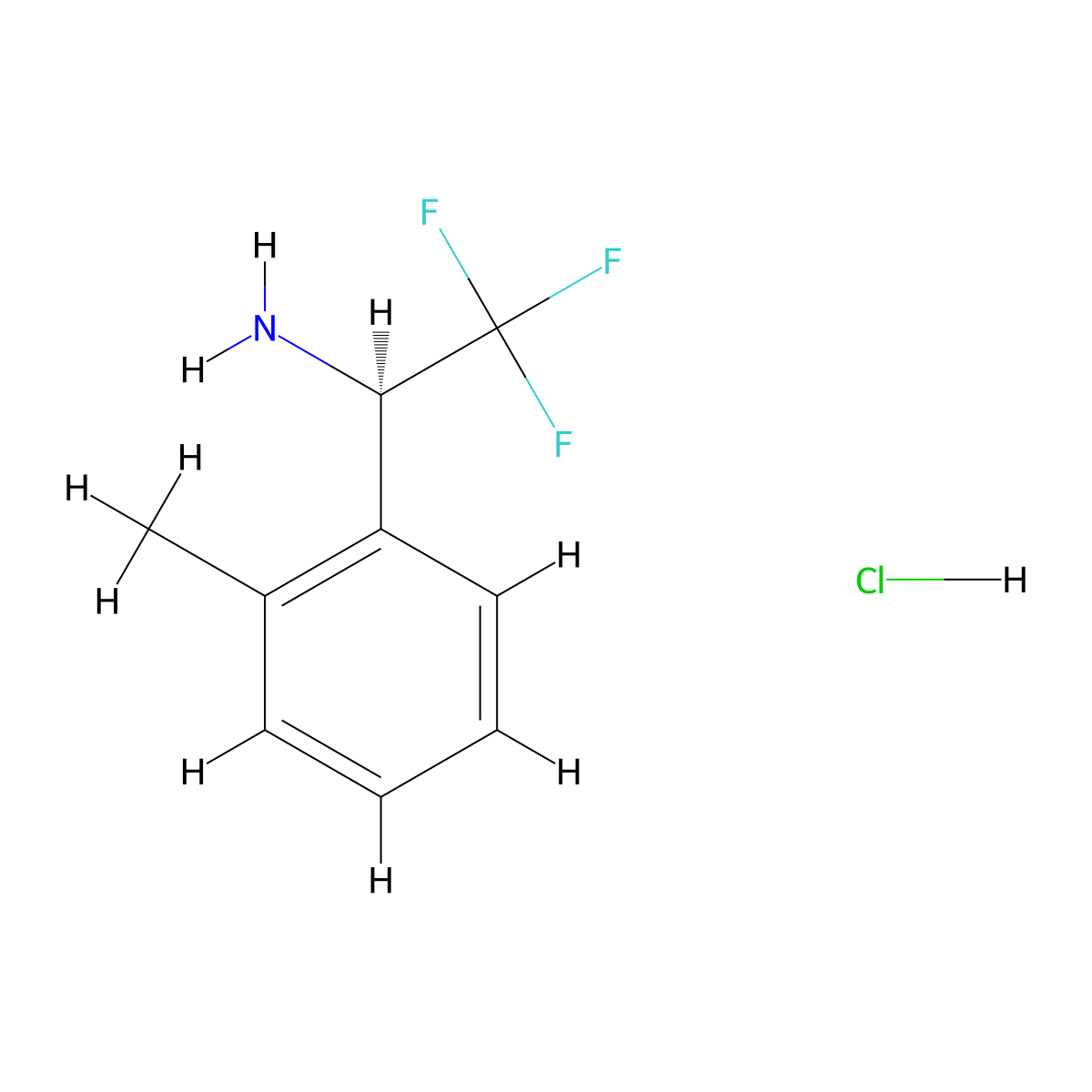 (R)-2,2,2-trifluoro-1-(o-tolyl)ethan-1-amine hydrochloride molecular structure, CAS 1391475-10-7