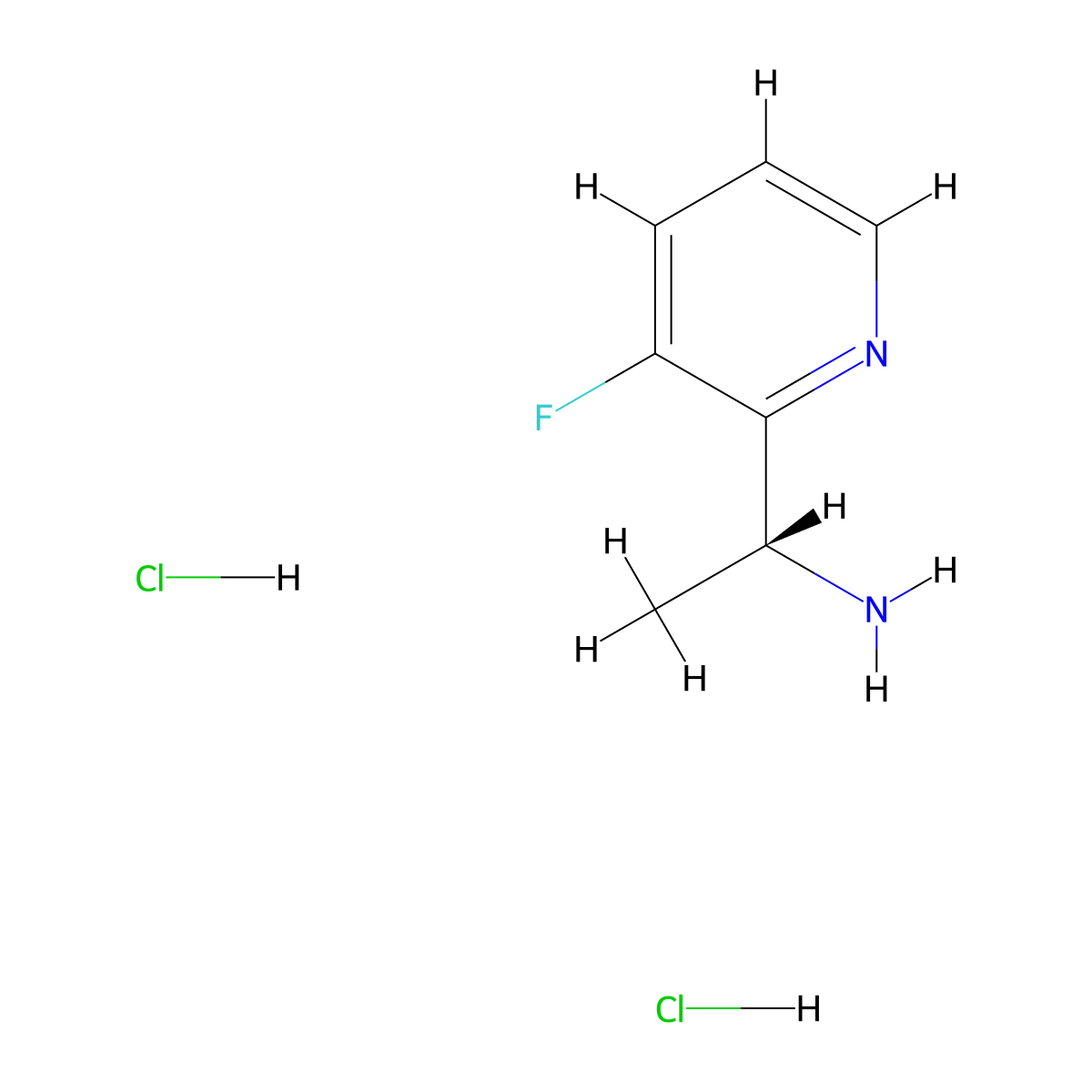 (1R)-1-(3-fluoropyridin-2-yl)ethan-1-amine dihydrochloride molecular structure, CAS 1391475-97-0