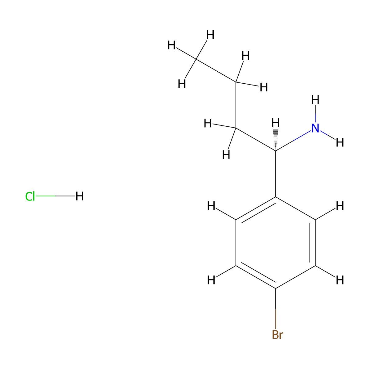 (R)-1-(4-Bromophenyl)butan-1-amine hydrochloride molecular structure, CAS 1391477-94-3