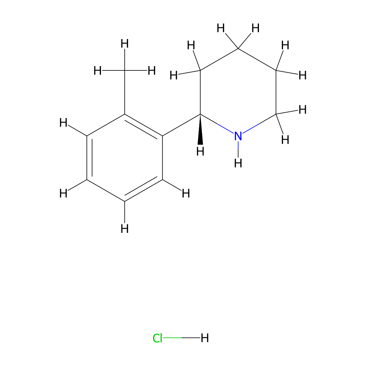 (S)-2-(o-tolyl)piperidine hydrochloride molecular structure, CAS 1391479-24-5