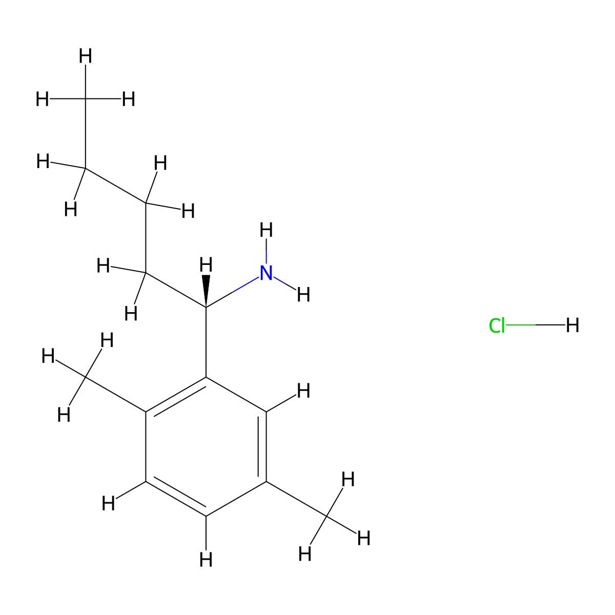 (S)-1-(2,5-Dimethylphenyl)pentan-1-amine hcl molecular structure, CAS 1391480-26-4