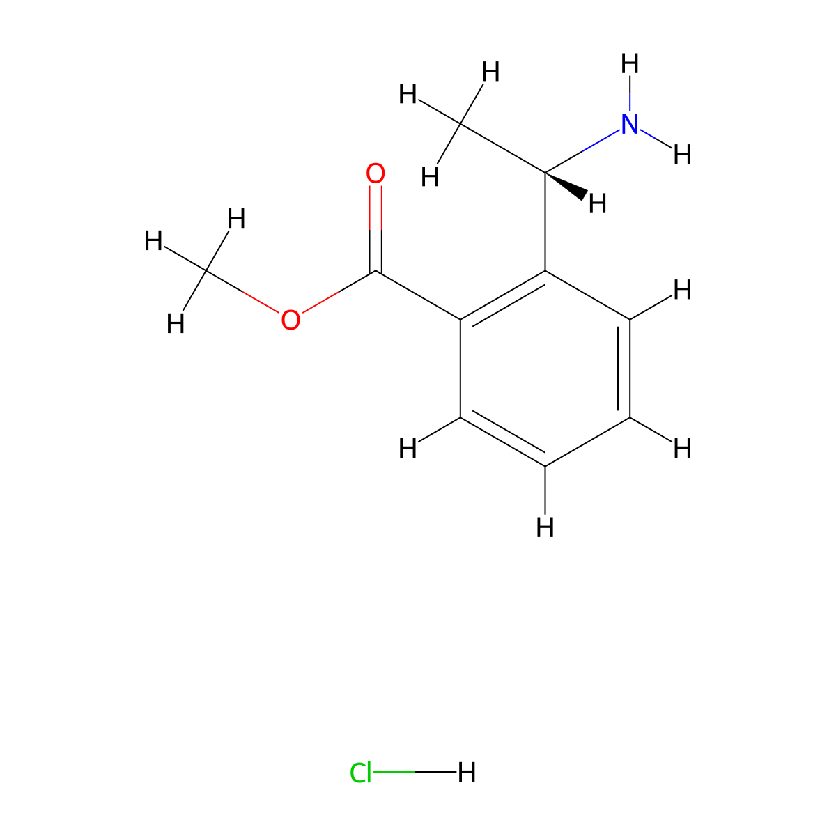 Methyl (S)-2-(1-aminoethyl)benzoate hcl molecular structure, CAS 1391483-59-2