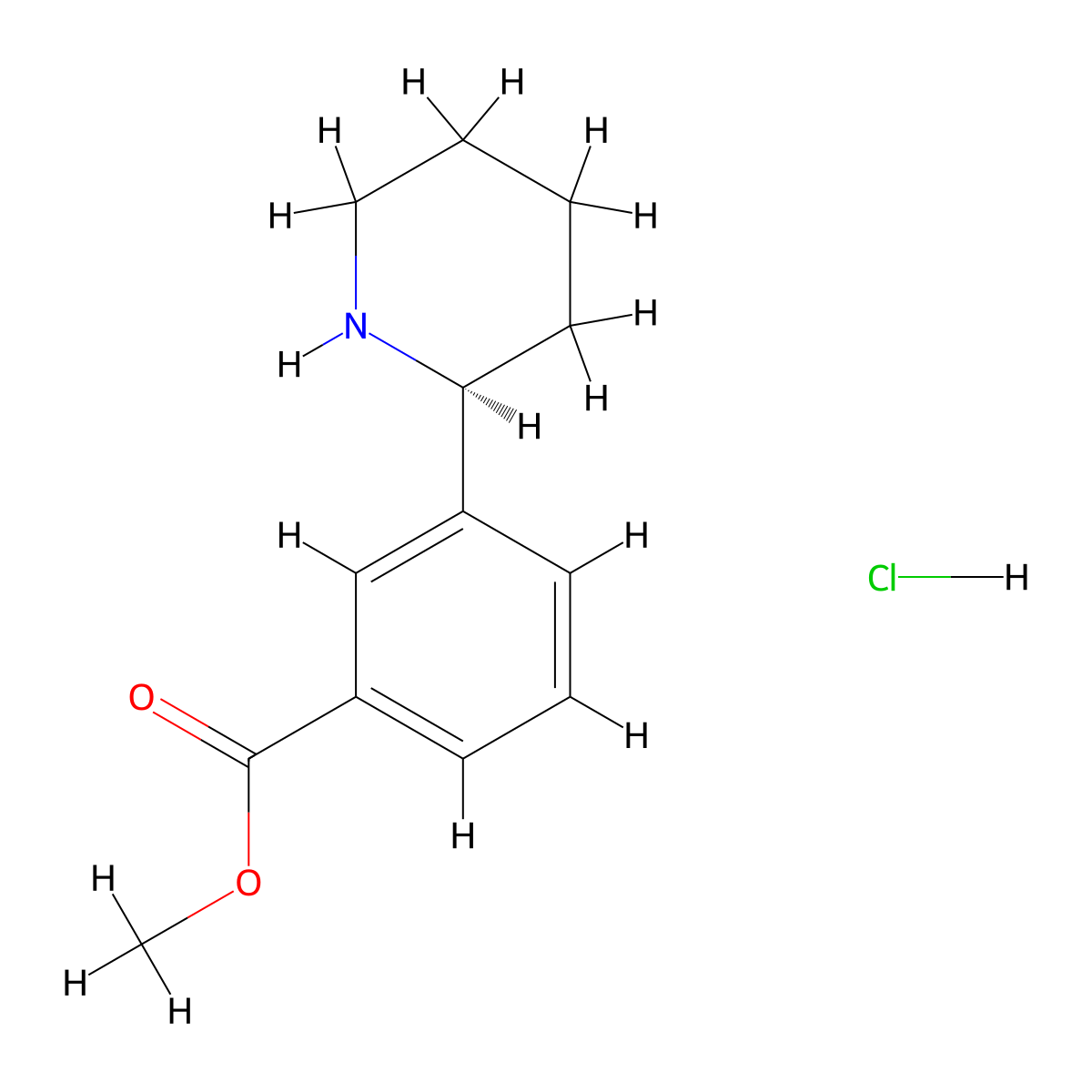 methyl (S)-3-(piperidin-2-yl)benzoate hydrochloride molecular structure, CAS 1391484-04-0