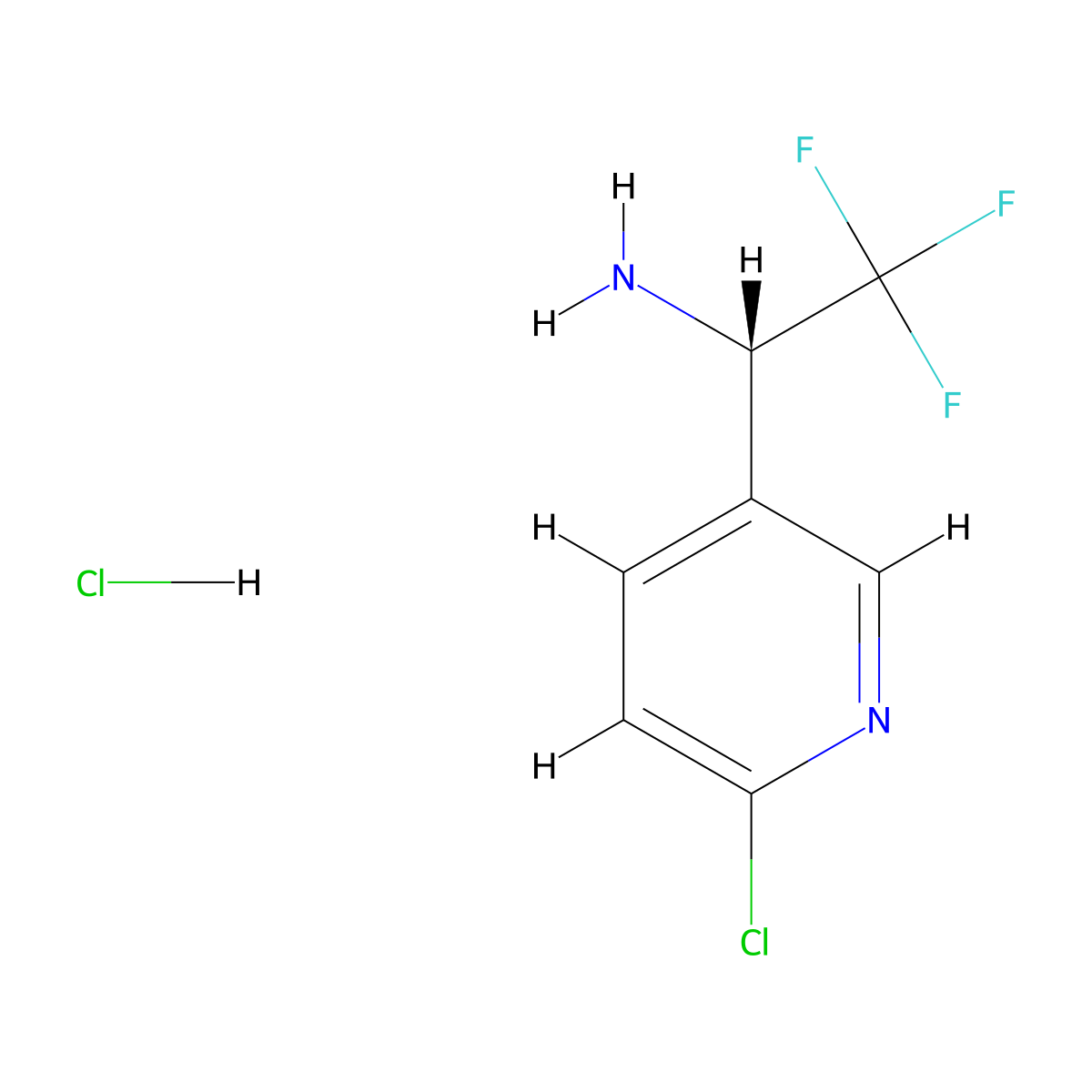 (S)-1-(6-Chloropyridin-3-YL)-2,2,2-trifluoroethan-1-amine hcl molecular structure, CAS 1391487-47-0