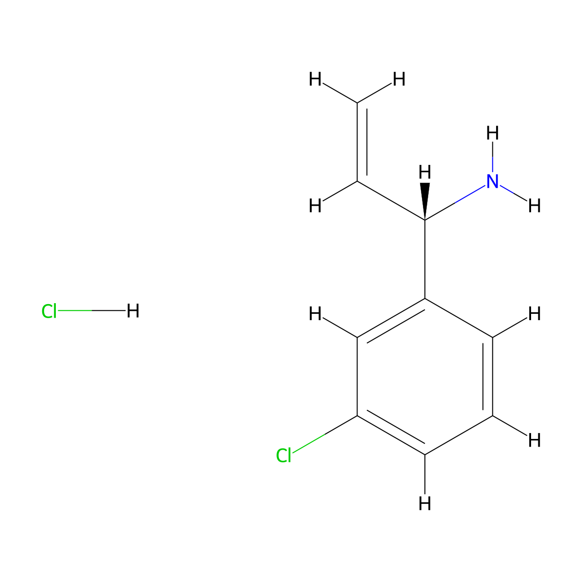 (S)-1-(3-Chlorophenyl)prop-2-en-1-amine hydrochloride molecular structure, CAS 1391487-81-2
