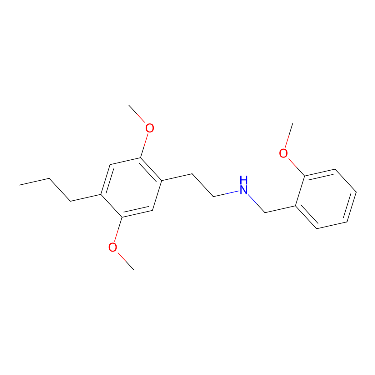 2-(4-Propyl-2,5-dimethoxyphenyl)-N-(2-methoxybenzyl)ethanamine molecular structure, CAS 1391489-07-8