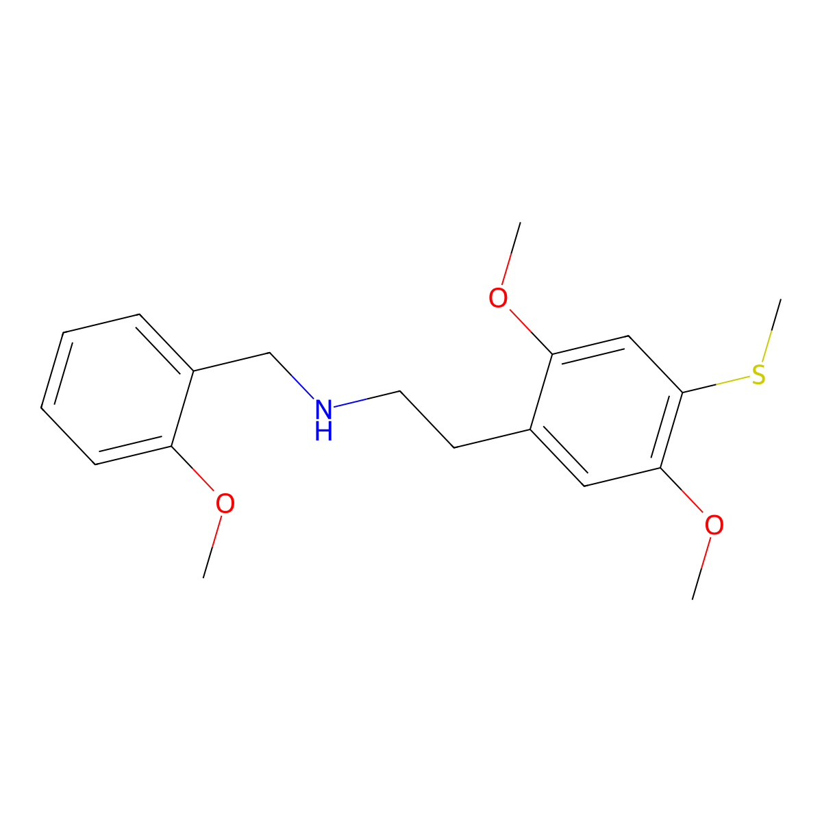 2-(2,5-Dimethoxy-4-methylsulfanylphenyl)-N-[(2-methoxyphenyl)methyl]ethanamine molecular structure, CAS 1391491-68-1