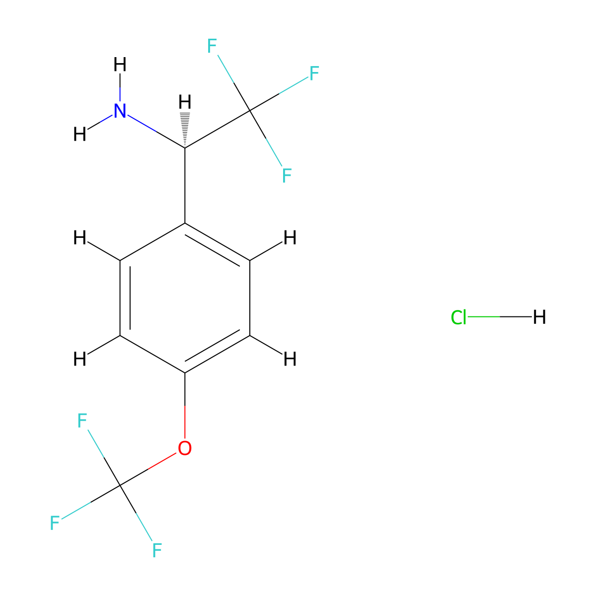 (R)-2,2,2-Trifluoro-1-[4-(trifluoromethoxy)phenyl]ethanamine Hydrochloride molecular structure, CAS 1391491-79-4