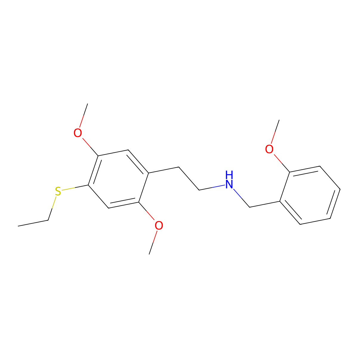 2-[4-(Ethylsulfanyl)-2,5-dimethoxyphenyl]-N-(2-methoxybenzyl)ethanamine molecular structure, CAS 1391492-27-5