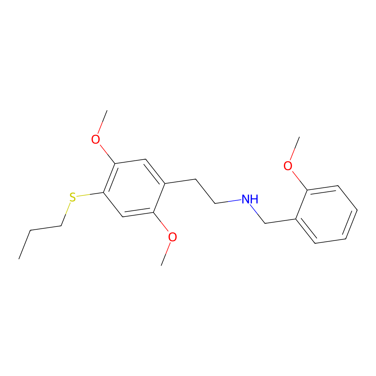2,5-Dimethoxy-N-[(2-methoxyphenyl)methyl]-4-(propylthio)benzeneethanamine molecular structure, CAS 1391493-57-4