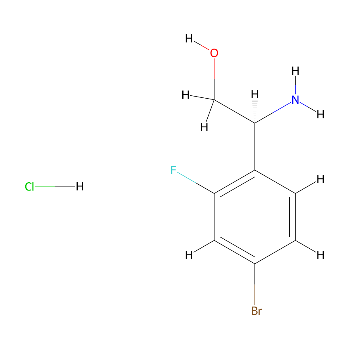 (S)-2-Amino-2-(4-bromo-2-fluorophenyl)ethanol hydrochloride molecular structure, CAS 1391494-09-9