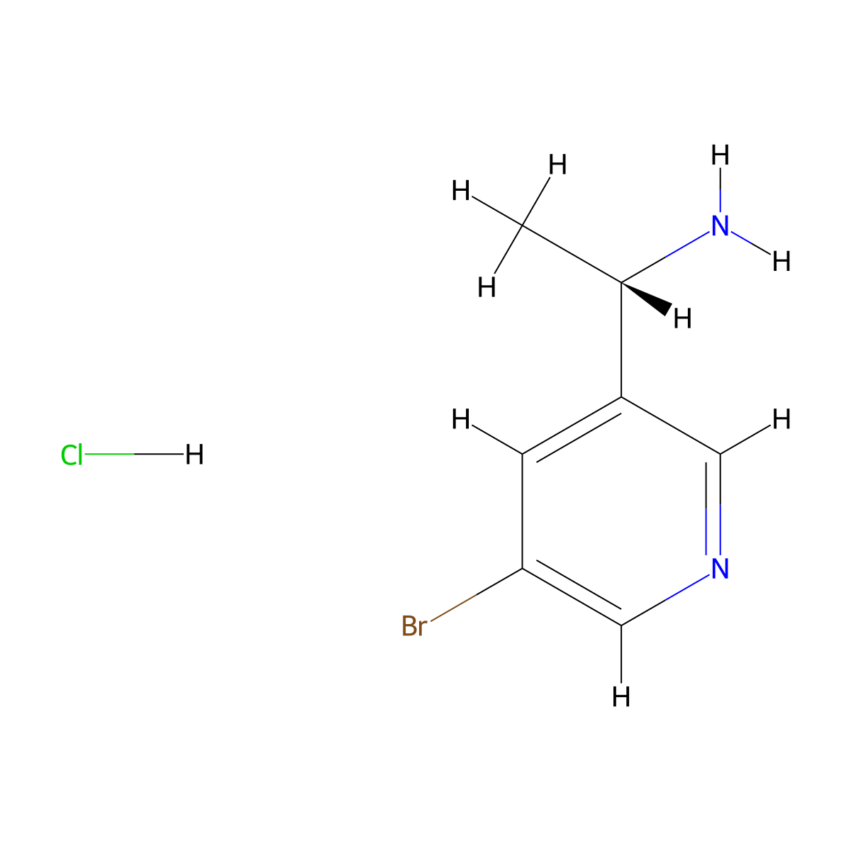 (S)-1-(5-Bromopyridin-3-yl)ethanamine hydrochloride molecular structure, CAS 1391497-54-3