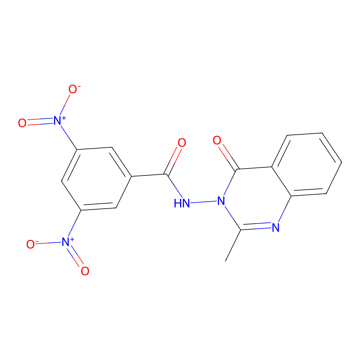N-(2-methyl-4-oxoquinazolin-3-yl)-3,5-dinitrobenzamide molecular structure, CAS 13915-24-7