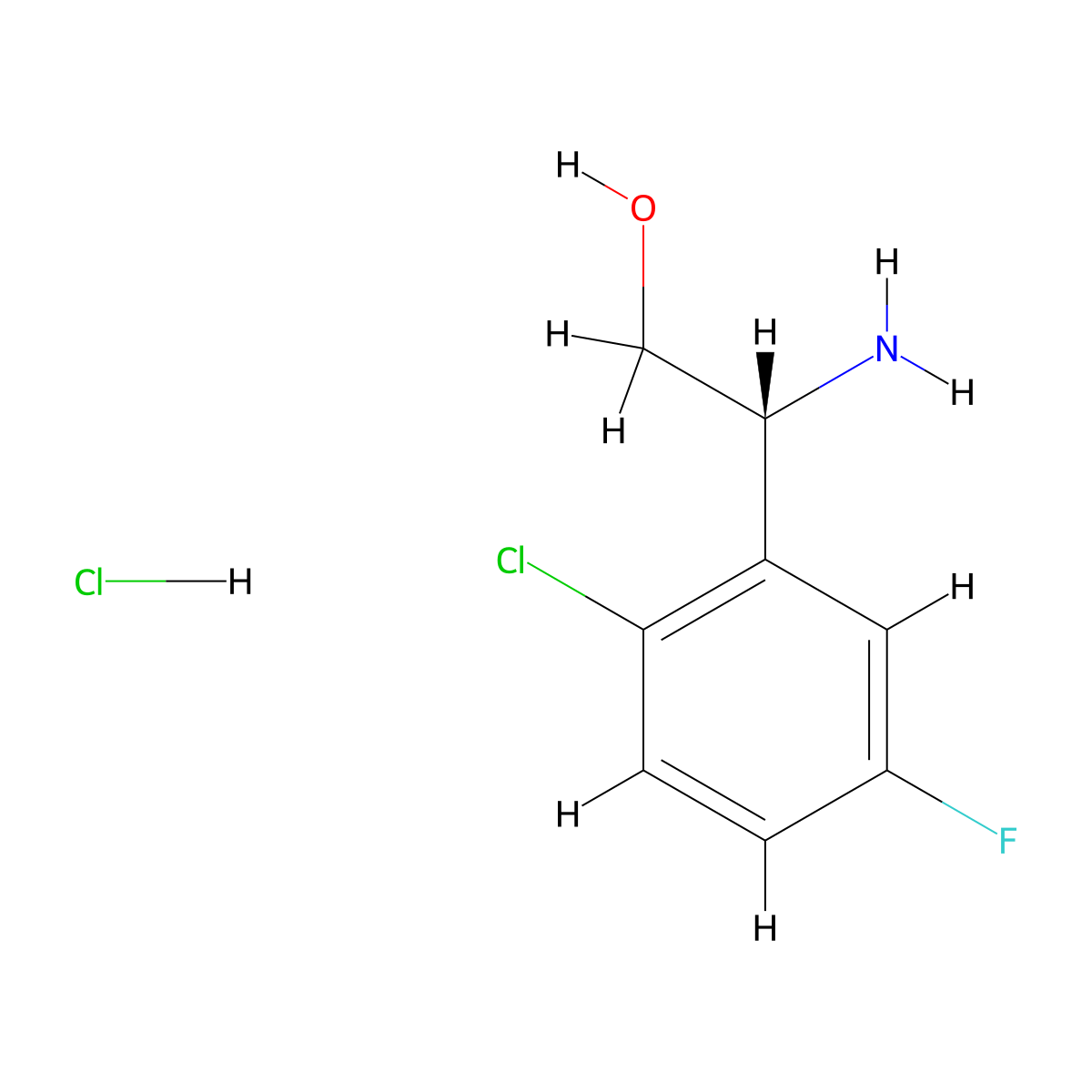 (R)-2-Amino-2-(2-chloro-5-fluorophenyl)ethan-1-ol (hydrochloride) molecular structure, CAS 1391502-61-6