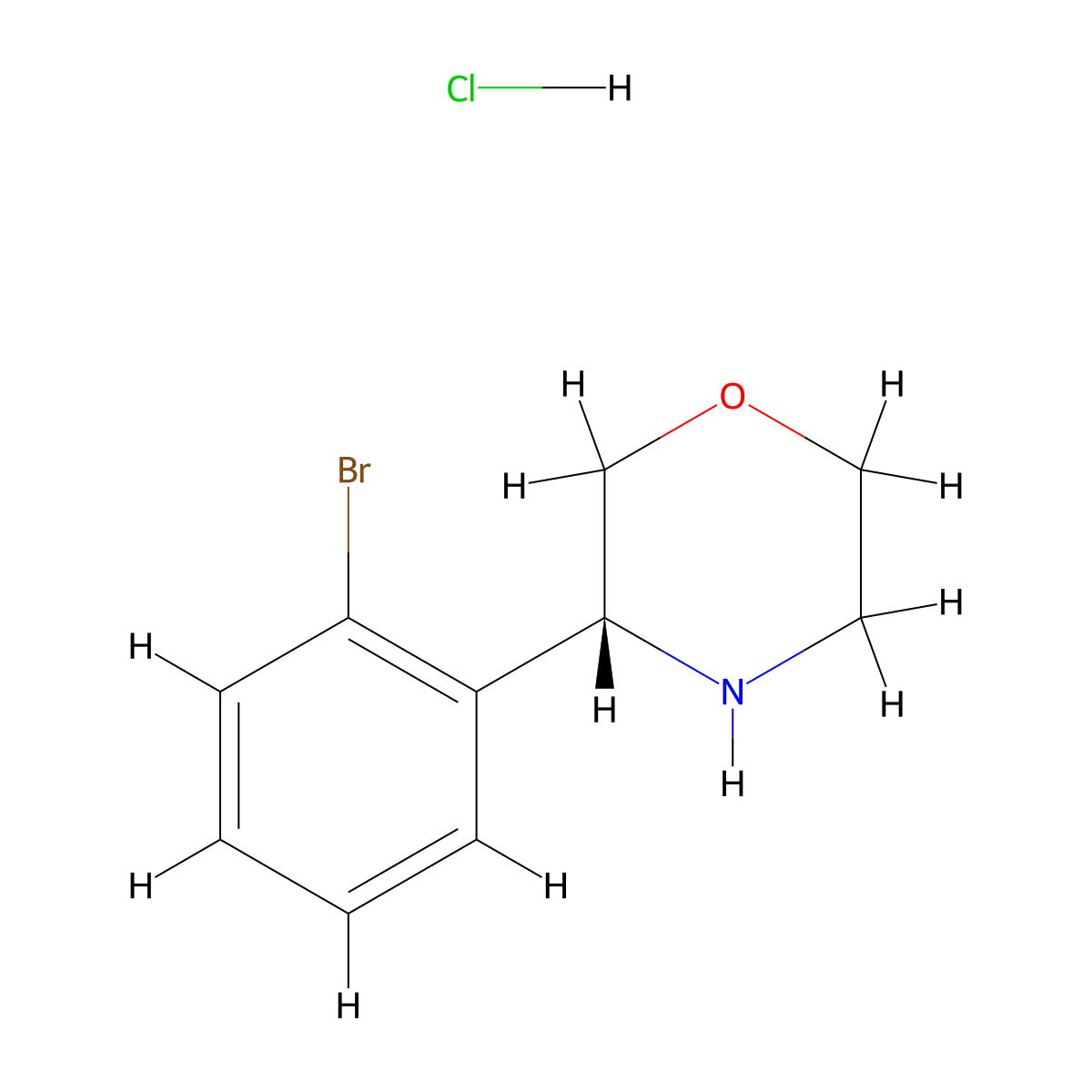 (R)-3-(2-Bromophenyl)morpholine hydrochloride molecular structure, CAS 1391502-94-5