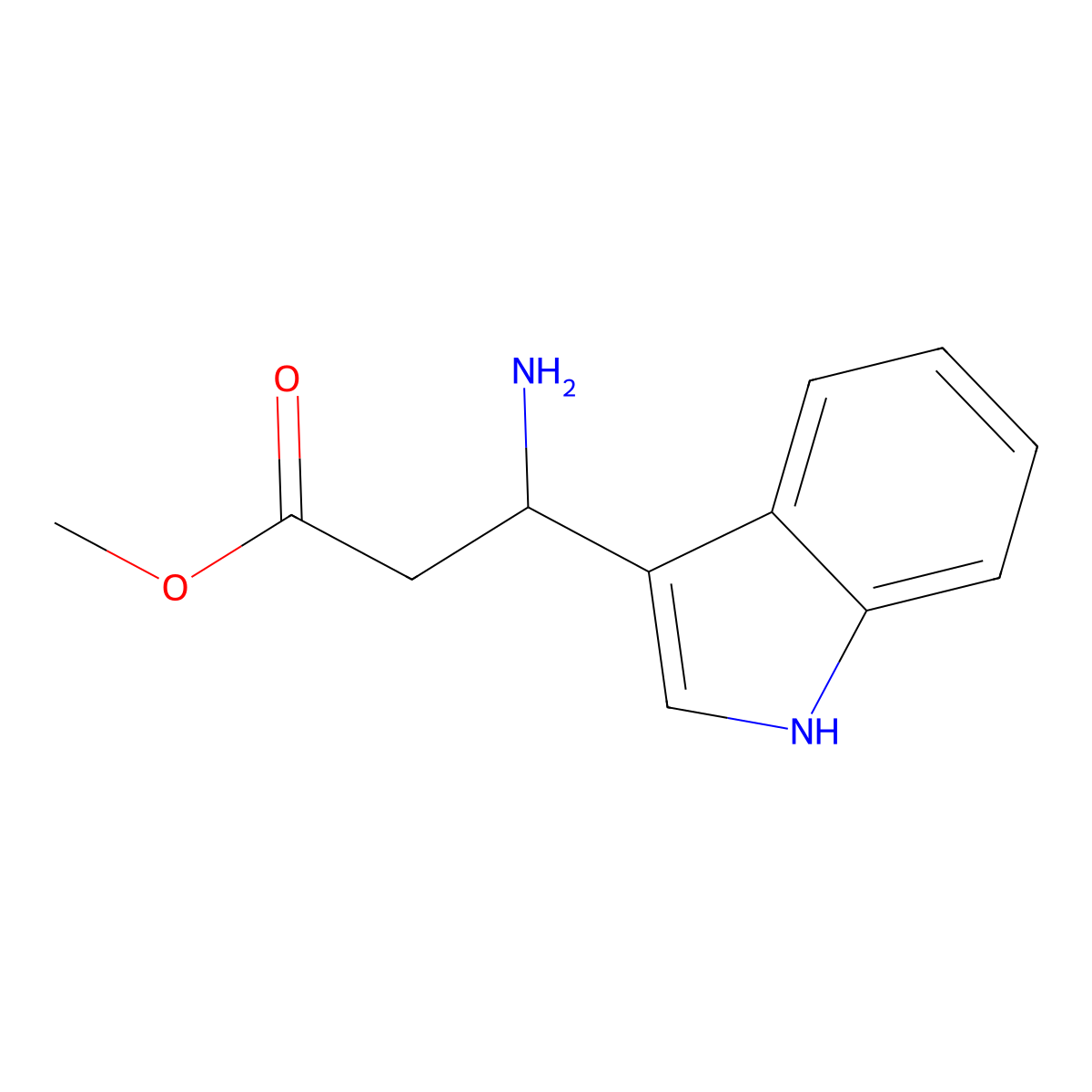methyl (3S)-3-amino-3-(1H-indol-3-yl)propanoate molecular structure, CAS 1391503-86-8