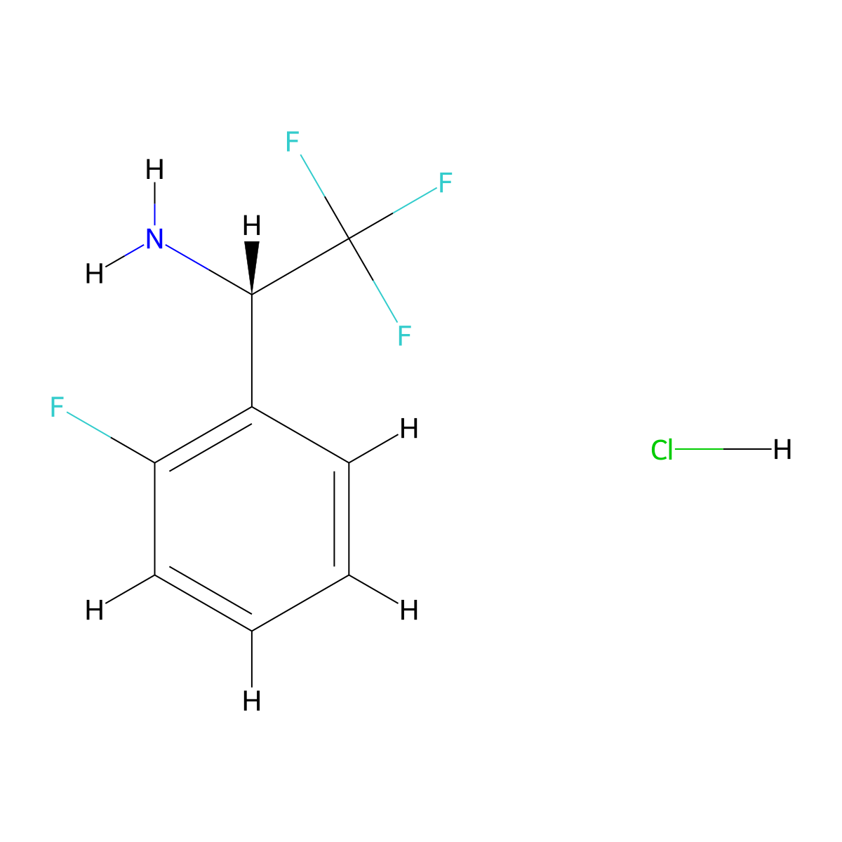 (S)-2,2,2-trifluoro-1-(2-fluorophenyl)ethan-1-amine hydrochloride molecular structure, CAS 1391504-94-1