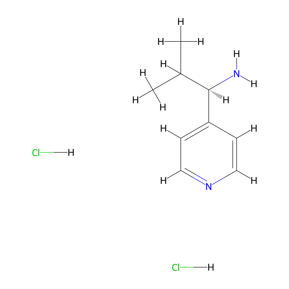 (R)-2-Methyl-1-pyridin-4-yl-propylamine dihydrochloride molecular structure, CAS 1391505-67-1