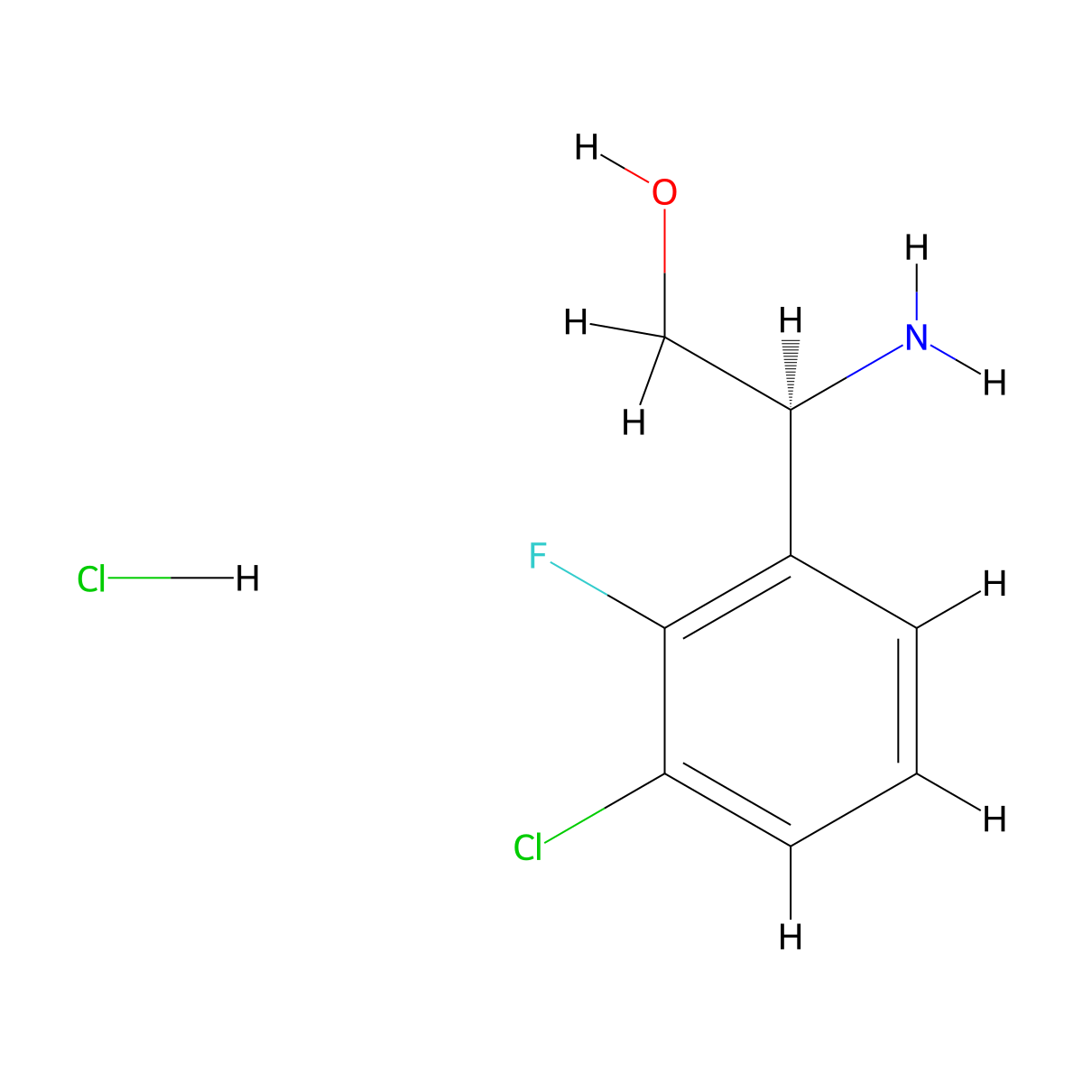 (S)-2-amino-2-(3-chloro-2-fluorophenyl)ethanol hydrochloride molecular structure, CAS 1391506-22-1