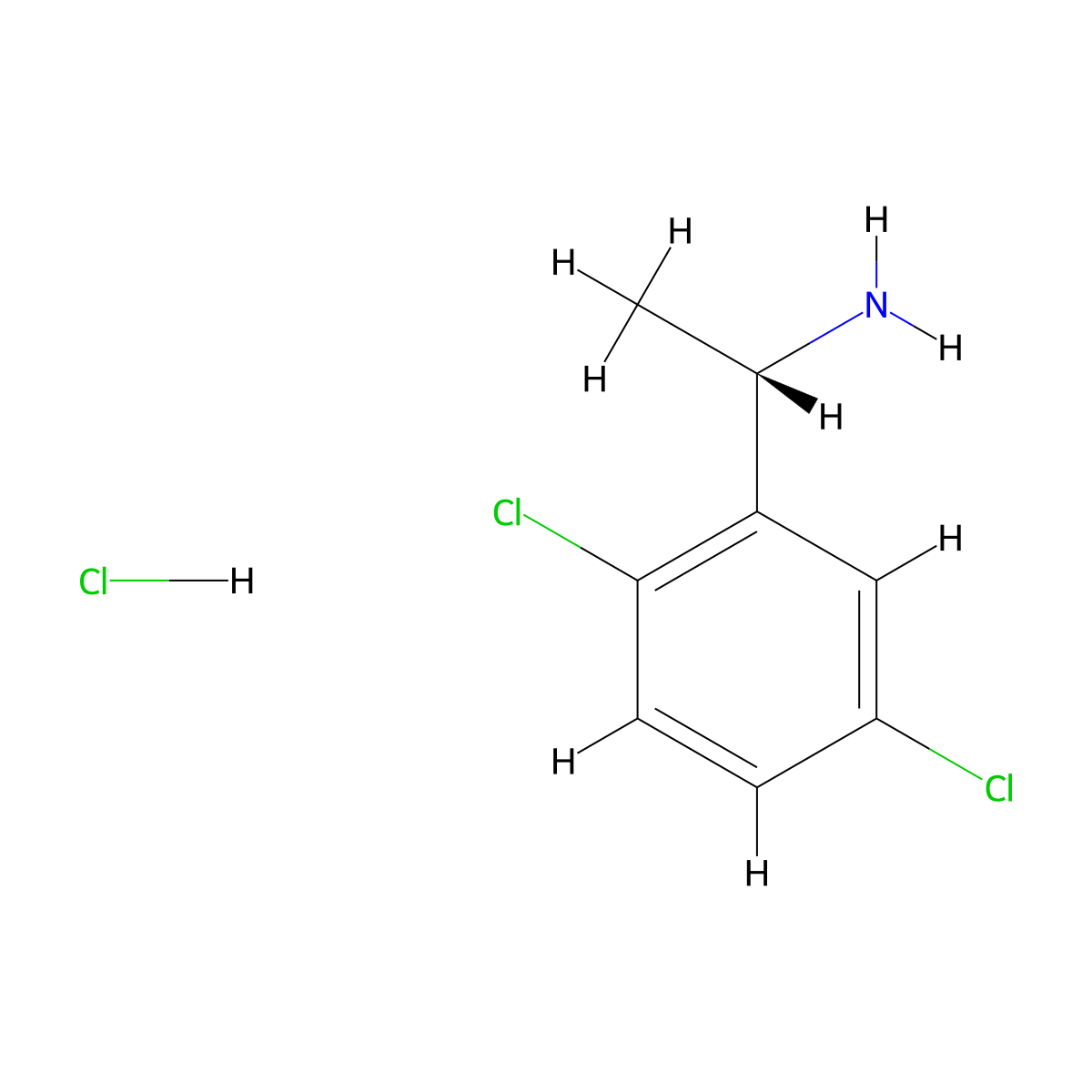 (1S)-1-(2,5-dichlorophenyl)ethan-1-amine hydrochloride molecular structure, CAS 1391506-72-1