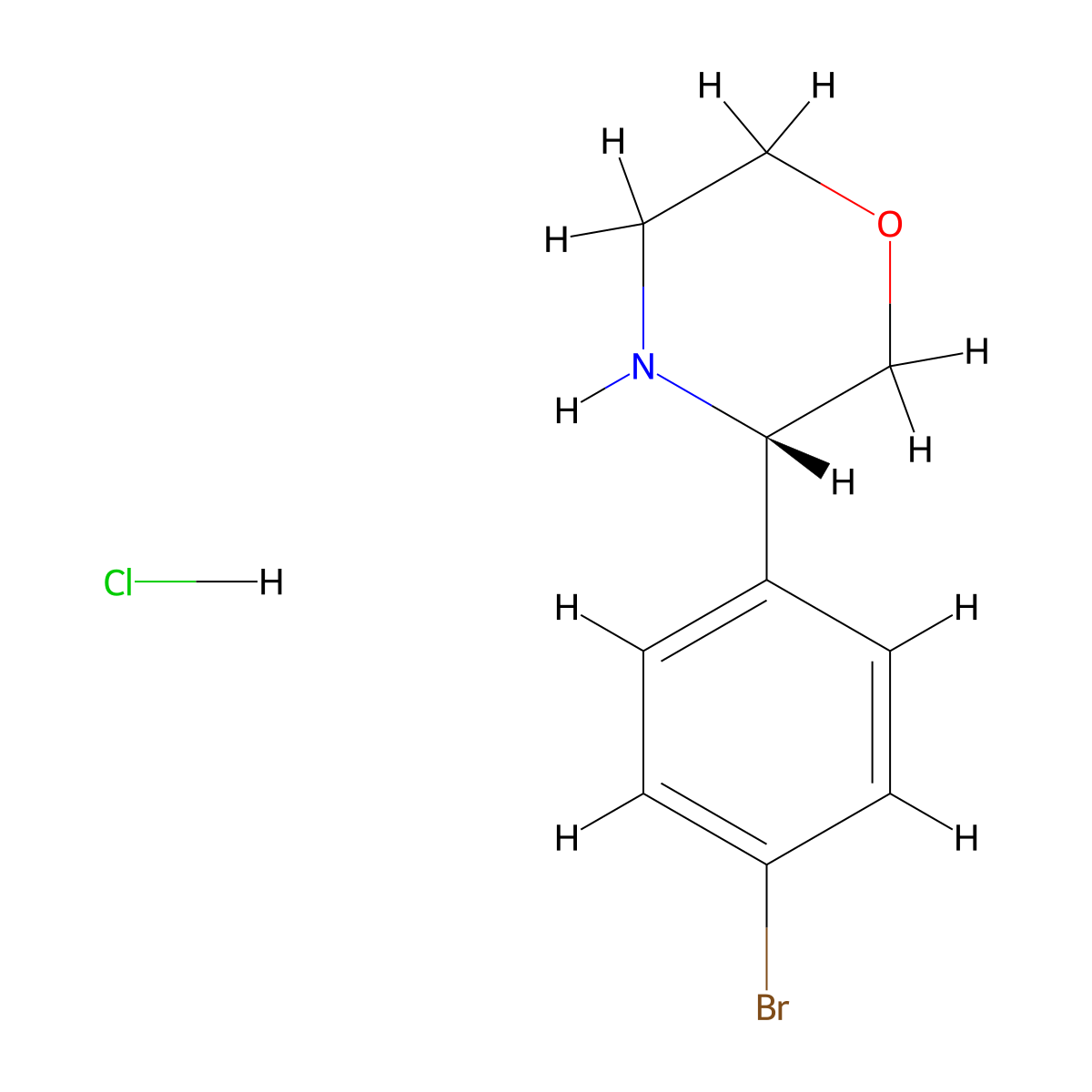 (3S)-3-(4-bromophenyl)morpholine;hydrochloride molecular structure, CAS 1391512-58-5