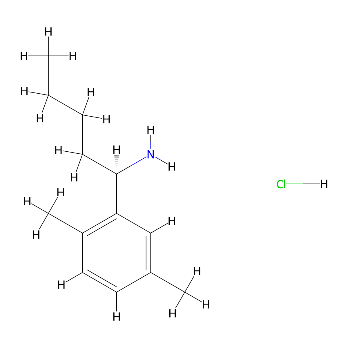(R)-1-(2,5-Dimethylphenyl)pentan-1-amine hcl molecular structure, CAS 1391516-46-3