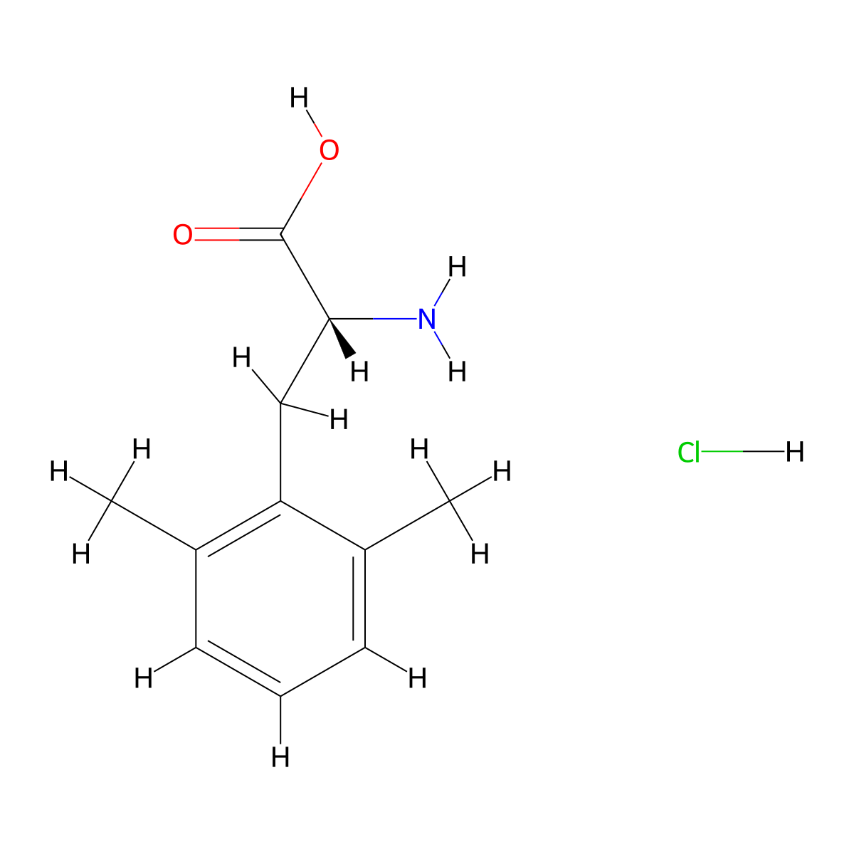 (R)-2-Amino-3-(2,6-dimethylphenyl)propanoic acid hydrochloride molecular structure, CAS 1391518-54-9