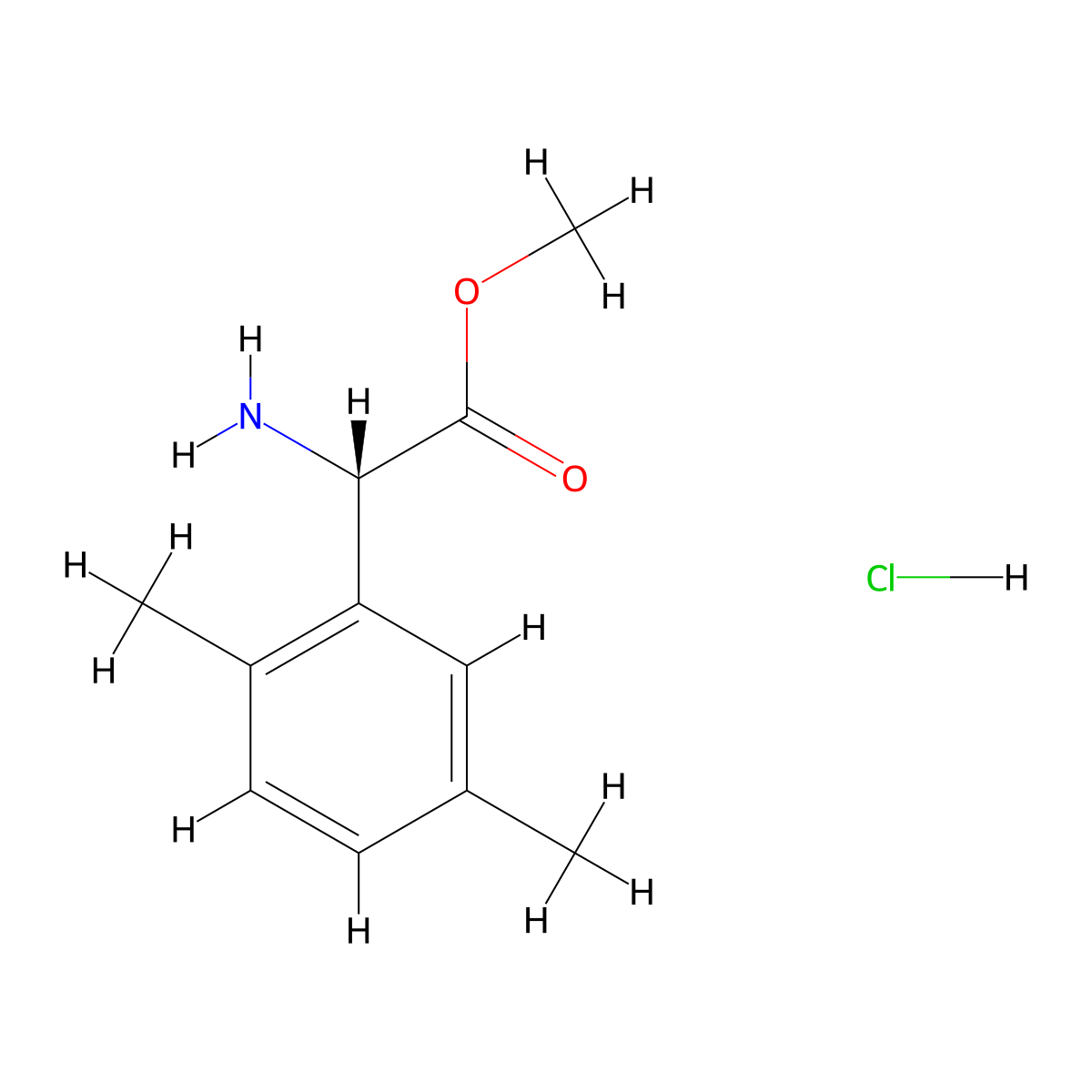 Methyl (S)-2-amino-2-(2,5-dimethylphenyl)acetate hydrochloride molecular structure, CAS 1391518-68-5