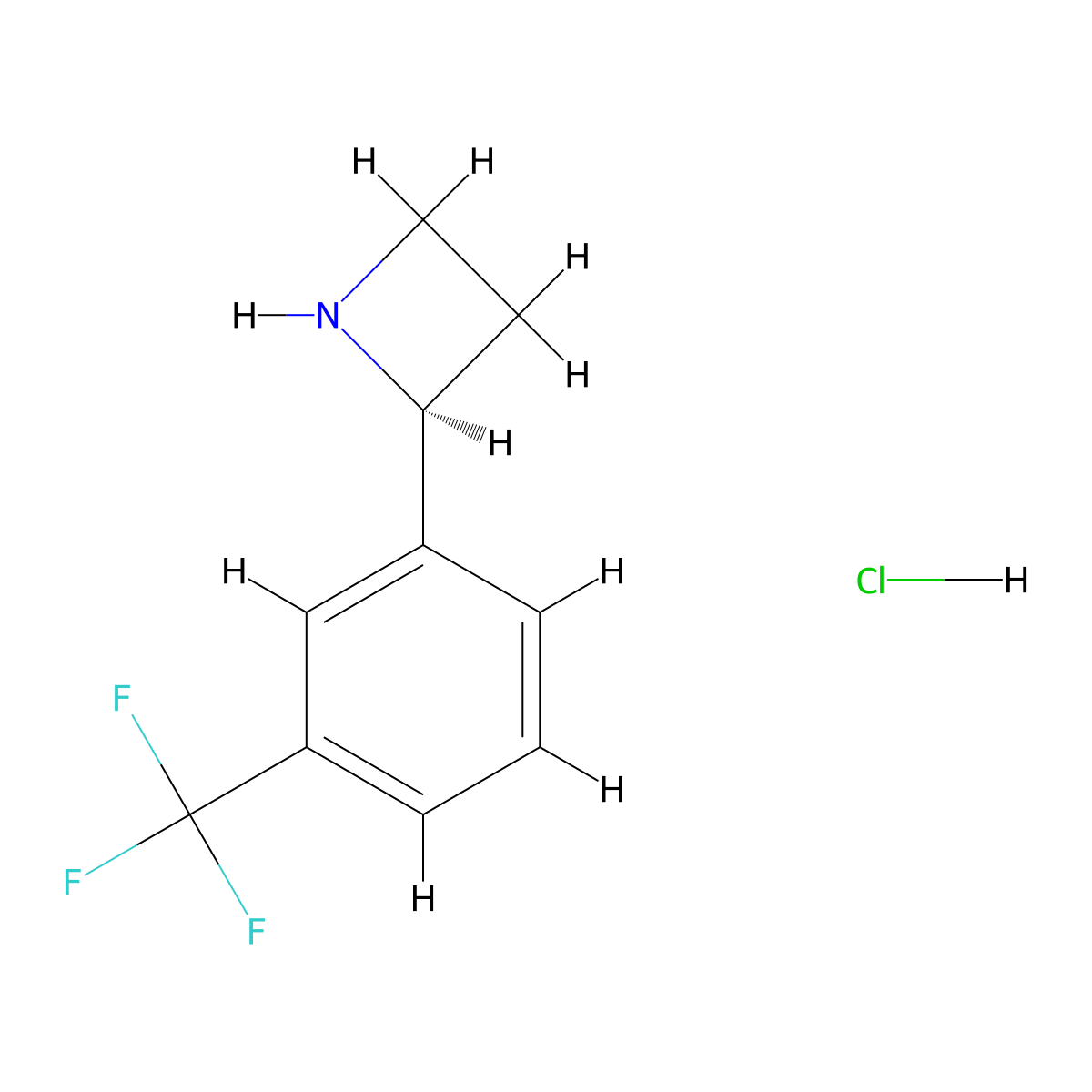 (2S)-2-(3-(Trifluoromethyl)phenyl)azetidine hydrochloride molecular structure, CAS 1391520-34-5