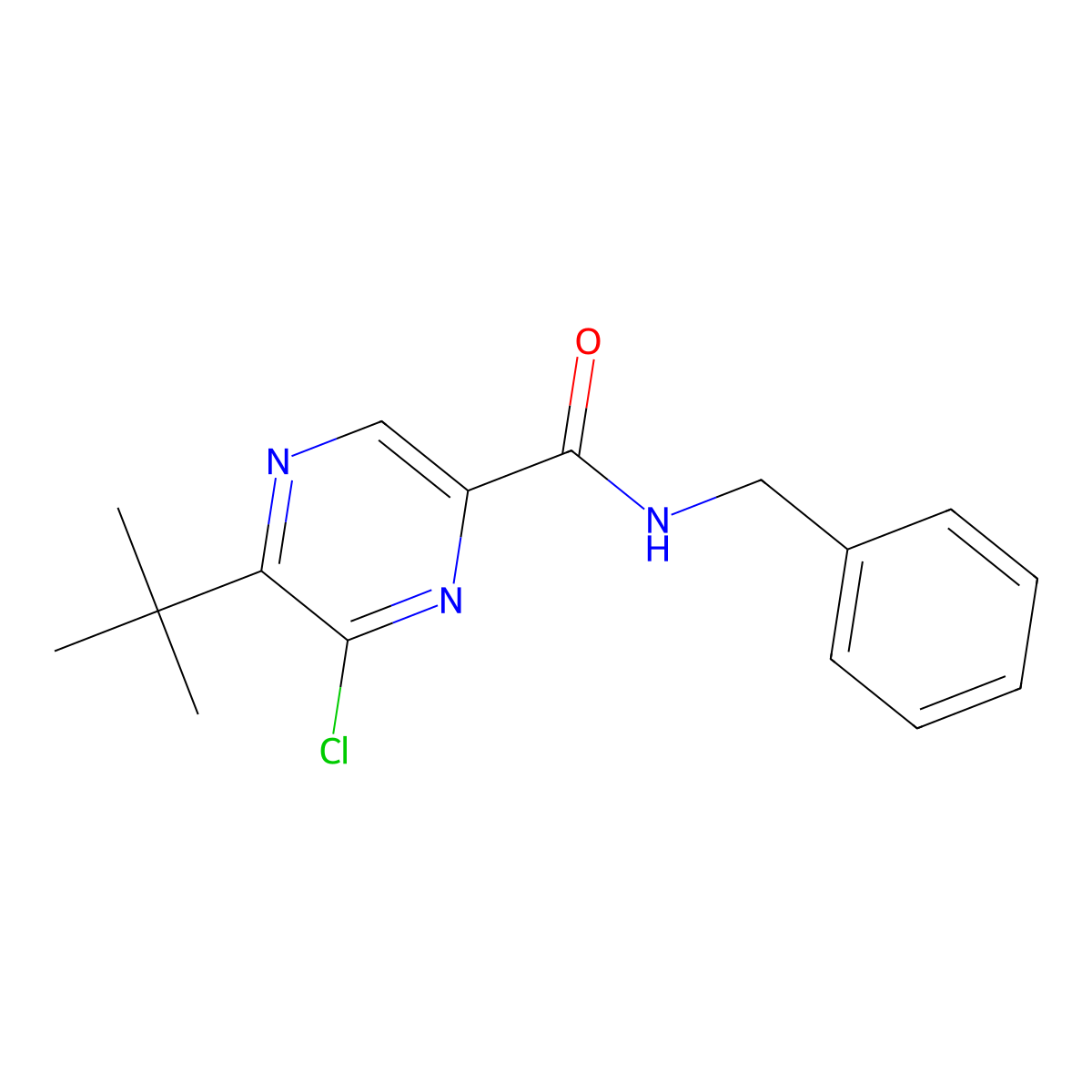 N-Benzyl-5-(tert-butyl)-6-chloropyrazine-2-carboxamide molecular structure, CAS 1391524-48-3