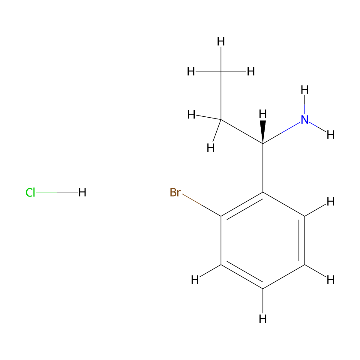 (S)-1-(2-Bromophenyl)propan-1-amine hydrochloride molecular structure, CAS 1391525-20-4