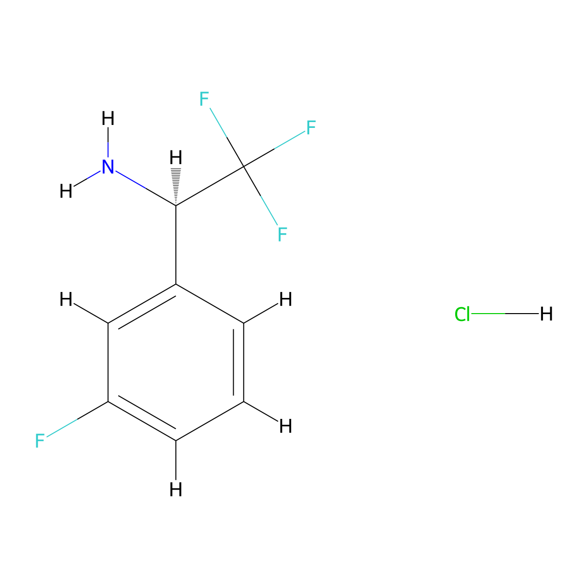 (R)-2,2,2-Trifluoro-1-(3-fluoro-phenyl)-ethylamine hydrochloride molecular structure, CAS 1391527-41-5