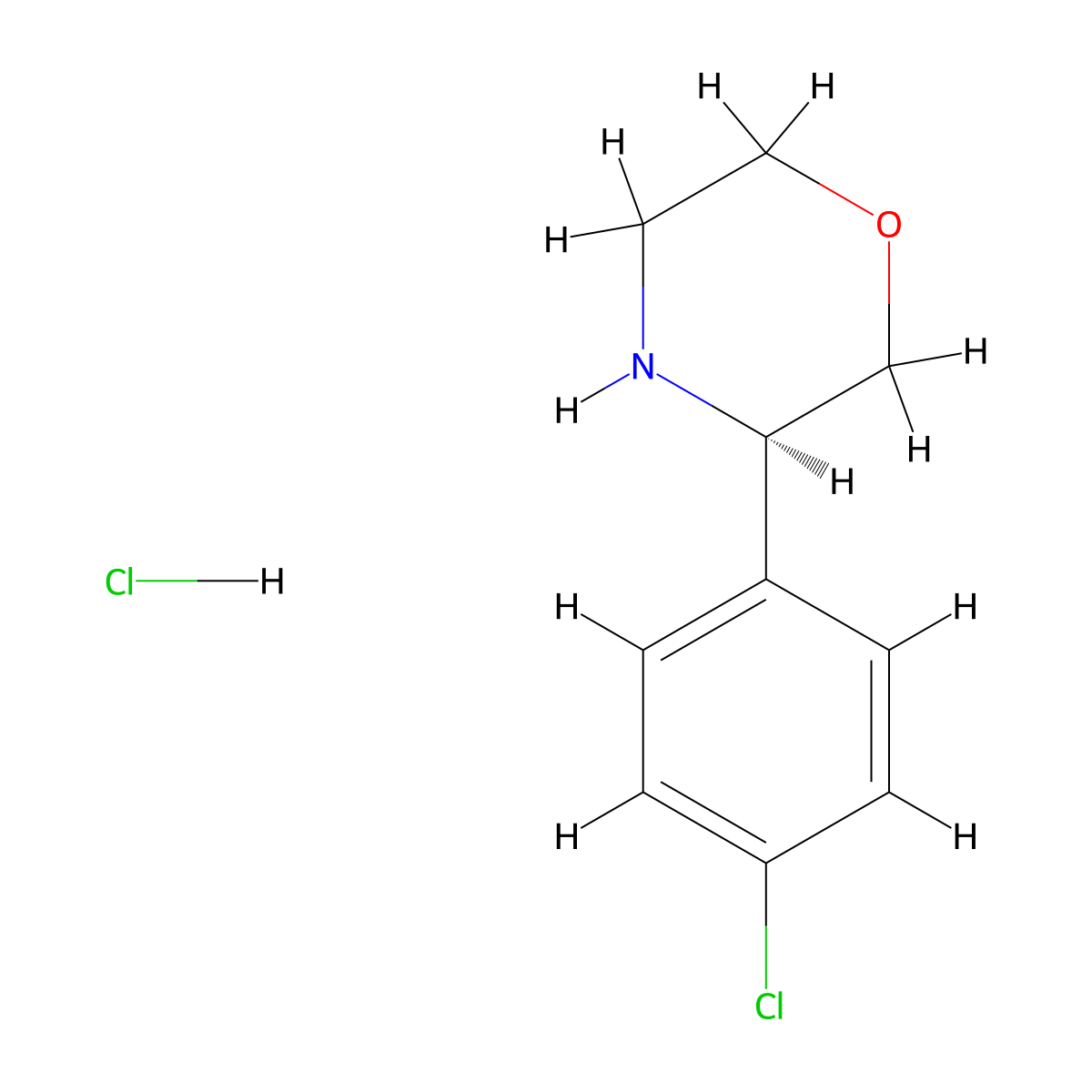 (R)-3-(4-Chlorophenyl)morpholine hydrochloride molecular structure, CAS 1391527-44-8