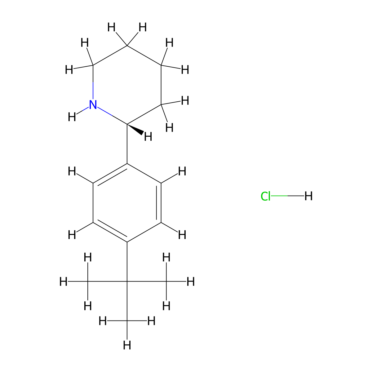 (R)-2-(4-(tert-Butyl)phenyl)piperidine hydrochloride molecular structure, CAS 1391530-27-0
