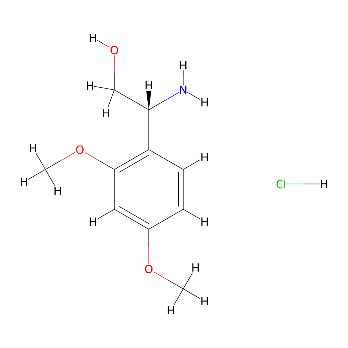 (R)-2-Amino-2-(2,4-dimethoxyphenyl)ethan-1-OL hydrochloride molecular structure, CAS 1391530-58-7